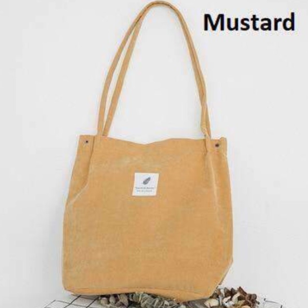 Yellow Corduroy Tote Bag BRAND NEW